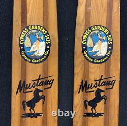 Vintage Cypress Gardens Mustang Wooden Water Skis