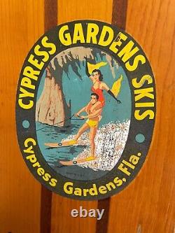 Vintage Cypress Gardens Water Ski (2) Pair Aqua King Florida 67