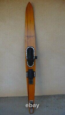 Vintage Maherajah Slalom Water Ski Wood 70.5 1963 concave NEW BINDINGS