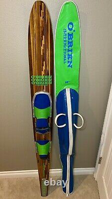 Vintage O'Brien Competition 66 Wood Slalom Water Ski Excellent With OBrien Case