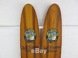 Vintage Pair Cypress Gardens Full Banana Trixter Water Skis 54 Length