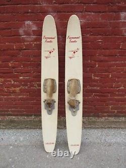 Vintage RARE TOURNAMENT TRIXSTER Wooden Water Skis Thomson Skis Crivitz, Wis