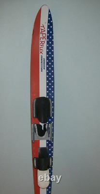 Vintage Red White Blue Taperflex Slalom Water Ski Concave Competition 67