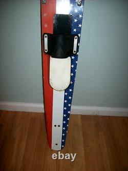 Vintage Red White Blue Taperflex Slalom Water Ski Concave Competition 67