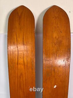 Vintage Wooden Water Skis FEATHER GLIDE, Lakeland Ski Shop Elisnor CA, Rare