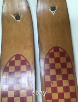 Vintage Wooden Water Skis Vacation Home Decor
