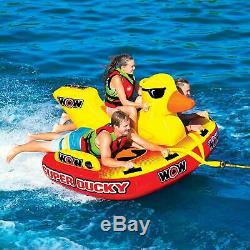 WOW Big Ducky 3-Person Towable Speed Boat Inflatable Tube Raft Water Float NEW