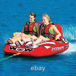 WOW Coupe Cockpit 2 Passenger Person Rider Inflatable Towable Boat Tube Red