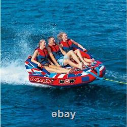WOW MAX 1, 2 or 3 Person INFLATABLE TOWABLE TUBE BOAT RAFT FLOAT WATERSPORTS FUN