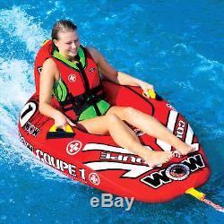 WOW Sports 1 Person Coupe Cockpit Towable Water Tube and Lounge Chair (15-1020)