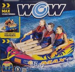 WOW Sports 22-WTO-4159-S 1-3 Person Max Vibes Towable Tube
