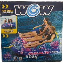 WOW Sports Inflatable Max Vibes Tropical Towable Tube for 1-3 Riders