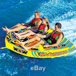 WOW Sports Macho 1-3 Person Towable Water Tube For Pool and Lake (16-1030)