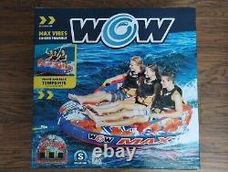 WOW Sports Max Vibes Americana 1-3 Rider Inflatable Towable Tube Boat Raft float