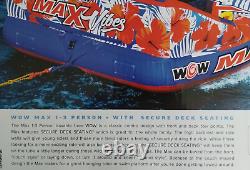 WOW Sports Max Vibes Americana 1-3 Rider Inflatable Towable Tube Boat Raft float