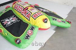 WOW Sports V25912 Big Bazooka Inflatable Towable Deck Tube fits 1 To 4 Riders