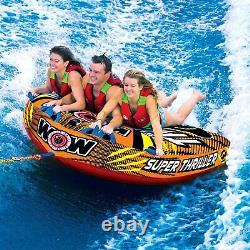 WOW Super Thriller 3 Passenger Person Rider Inflatable Towable Boat Tube Orange