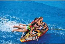 WOW Super Thriller 3 Passenger Person Rider Inflatable Towable Boat Tube Orange