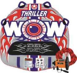 WOW Thriller 1 Rider Inflatable Water Tube Boat Towable Starter KIT 18-1110