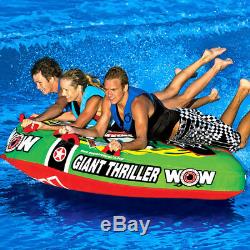 WOW Watersports 11-1090 4 Person Giant Thriller Towable Tube with Handles, Green