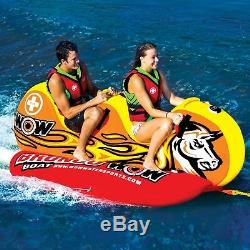WOW Watersports 14-1050 Bronco Boat 2 Person Towable Tube with Handles, Red