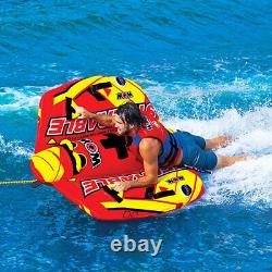 WOW Watersports 19-1090 Steerable 1 to 2 Person Towable Tube with Handles, Red