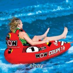 WOW Watersports 1P Coupe Cockpit Towable 1 Person Boat Tube red single rider
