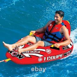 WOW Watersports 1P Coupe Cockpit Towable 1 Person Boat Tube red single rider