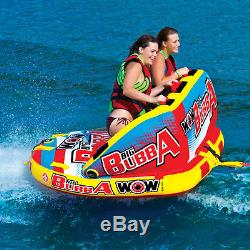 WOW Watersports Big Bubba HI-VIS 2P 2 Rider Inflatable Tube Boat Towable 17-1050