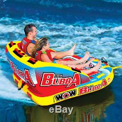 WOW Watersports Big Bubba HI-VIS 2P 2 Rider Inflatable Tube Boat Towable 17-1050