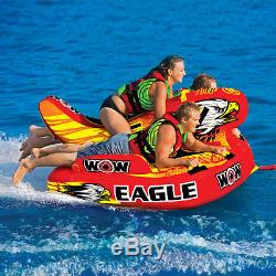 WOW Watersports Eagle Hybrid 3 Rider Inflatable Water Tube Boat Towable 17-1040