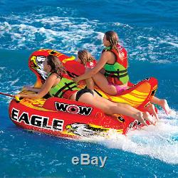 WOW Watersports Eagle Hybrid 3 Rider Inflatable Water Tube Boat Towable 17-1040