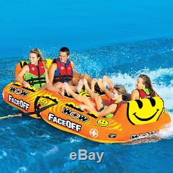 WOW Watersports Face-Off Inflatable Water Tube Boat Towable 1-4 Rider 15-1050