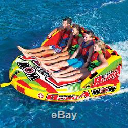 WOW Watersports Giant Bubba HI-VIS 4 Rider Inflatable Tube Boat Towable 17-1070
