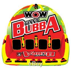 WOW Watersports Giant Bubba HI-VIS 4 Rider Inflatable Tube Boat Towable 17-1070