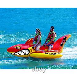 WOW Watersports Inflatable Big Shark 2 Person Towable Boating Tube with Handles