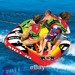 WOW Watersports Mojo 3 Rider Inflatable Water Deck Tube Boat Towable 16-1070