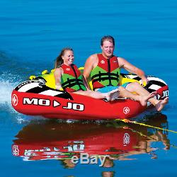 WOW Watersports Mojo 3 Rider Inflatable Water Deck Tube Boat Towable 16-1070