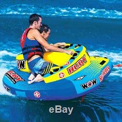 WOW Watersports Ruby 2 Rider Towable Tube Blue & Yellow 15-1060