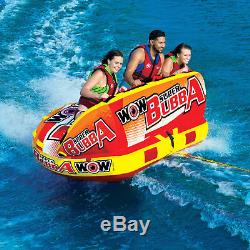 WOW Watersports Super Bubba HI-VIS 3 Rider Inflatable Tube Boat Towable 17-1060