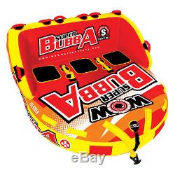 WOW Watersports Super Bubba HI-VIS 3 Rider Inflatable Tube Boat Towable 17-1060
