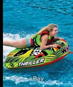 WOW Watersports Thriller Deck Tube Water Towable Tube Inflatable Boat Tube, Wild