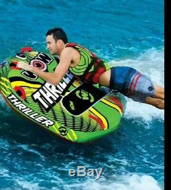 WOW Watersports Thriller Deck Tube Water Towable Tube Inflatable Boat Tube, Wild