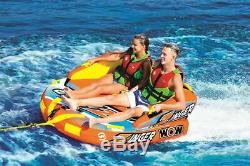 WOW Watersports Zinger 2-Person Rider Inflatable Towable Tow Boat Tube Sportsstu