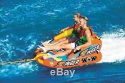WOW Watersports Zinger 2-Person Rider Inflatable Towable Tow Boat Tube Sportsstu