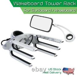 Wakeboard Tower Rack & Rearview Mirror Wake Board Holder Water Ski Boat Racks