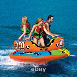 Water Tube Towable Heavy Duty Towable Pulling Boat Water Tube 3 Rider WOW Lake
