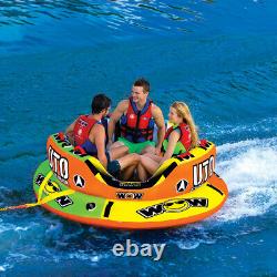 Water Tube Towable Heavy Duty Towable Pulling Boat Water Tube 3 Rider WOW Lake