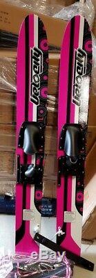 Water skis kids combos pink doubles velocity CSS 48 inch+cross bar