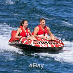 Watersports Inflatable 2-Person Rider Water Towable Tube Coupe Cockpit Tow Tube